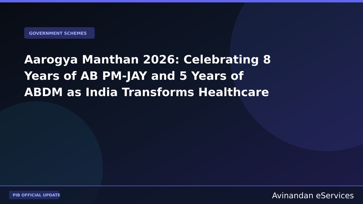 Aarogya Manthan 2026: Celebrating 8 Years of AB PM-JAY and 5 Years of ABDM as India Transforms Healthcare