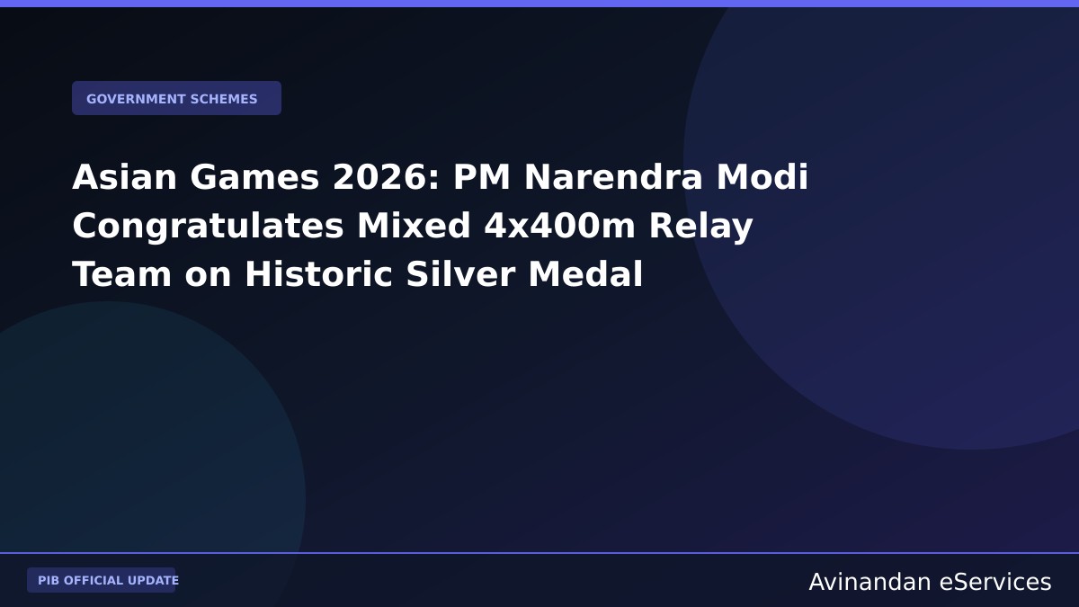Asian Games 2026: PM Narendra Modi Congratulates Mixed 4x400m Relay Team on Historic Silver Medal