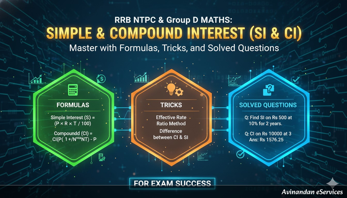 RRB NTPC & Group D Maths: Master Simple & Compound Interest (SI & CI) with Formulas, Tricks, and Solved Questions