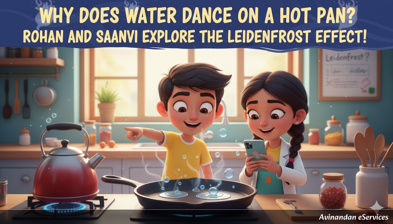 Why Does Water Dance on a Hot Pan? Rohan and Saanvi Explore the Leidenfrost Effect!