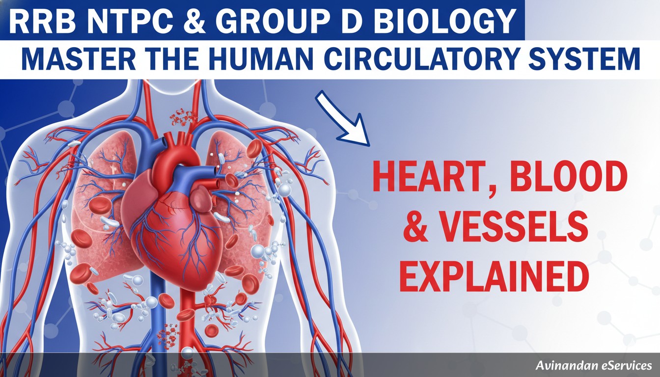 RRB NTPC & Group D Biology: Master the Human Circulatory System – Heart, Blood & Vessels Explained