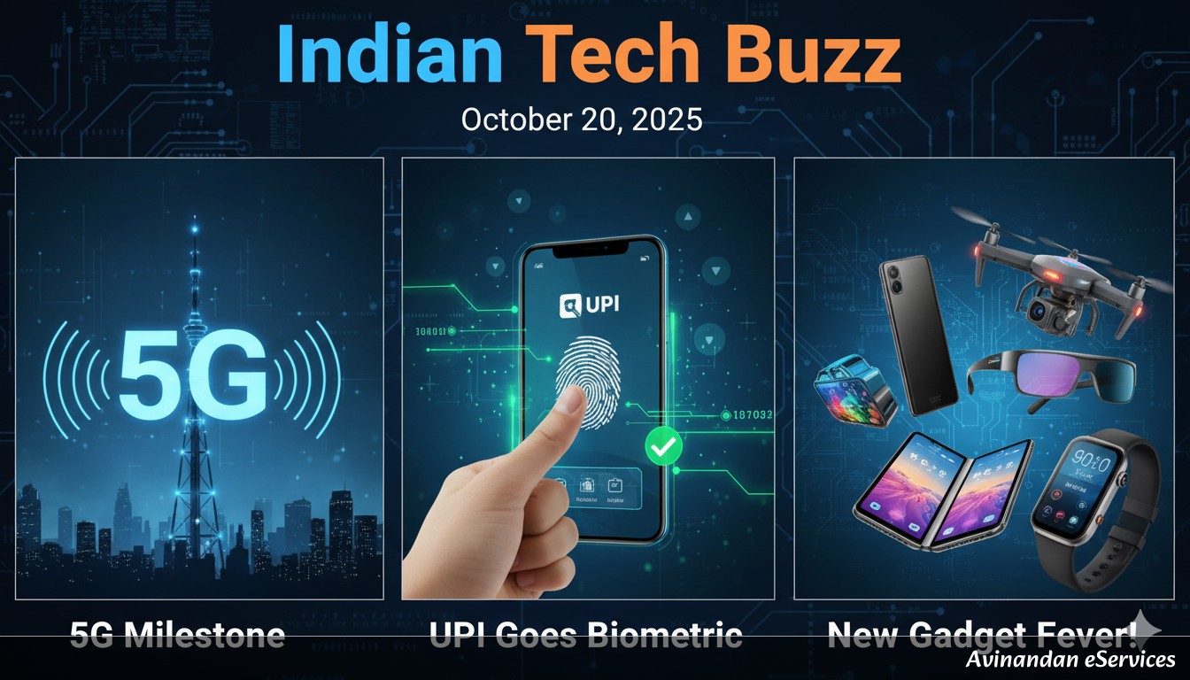 Indian Tech Buzz October 20, 2025: 5G Milestone, UPI Goes Biometric & New Gadget Fever!