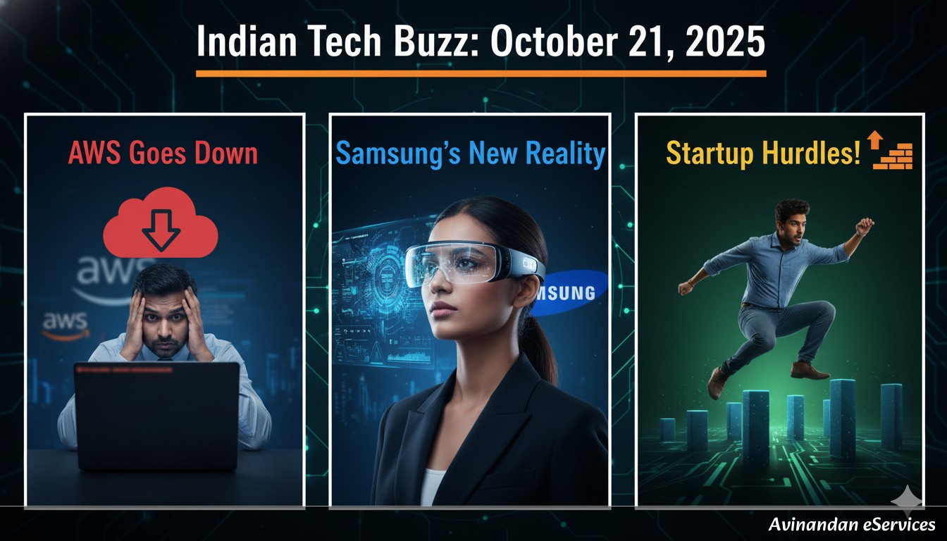 Indian Tech Buzz: October 21, 2025 - AWS Goes Down, Samsung's New Reality, and Startup Hurdles!