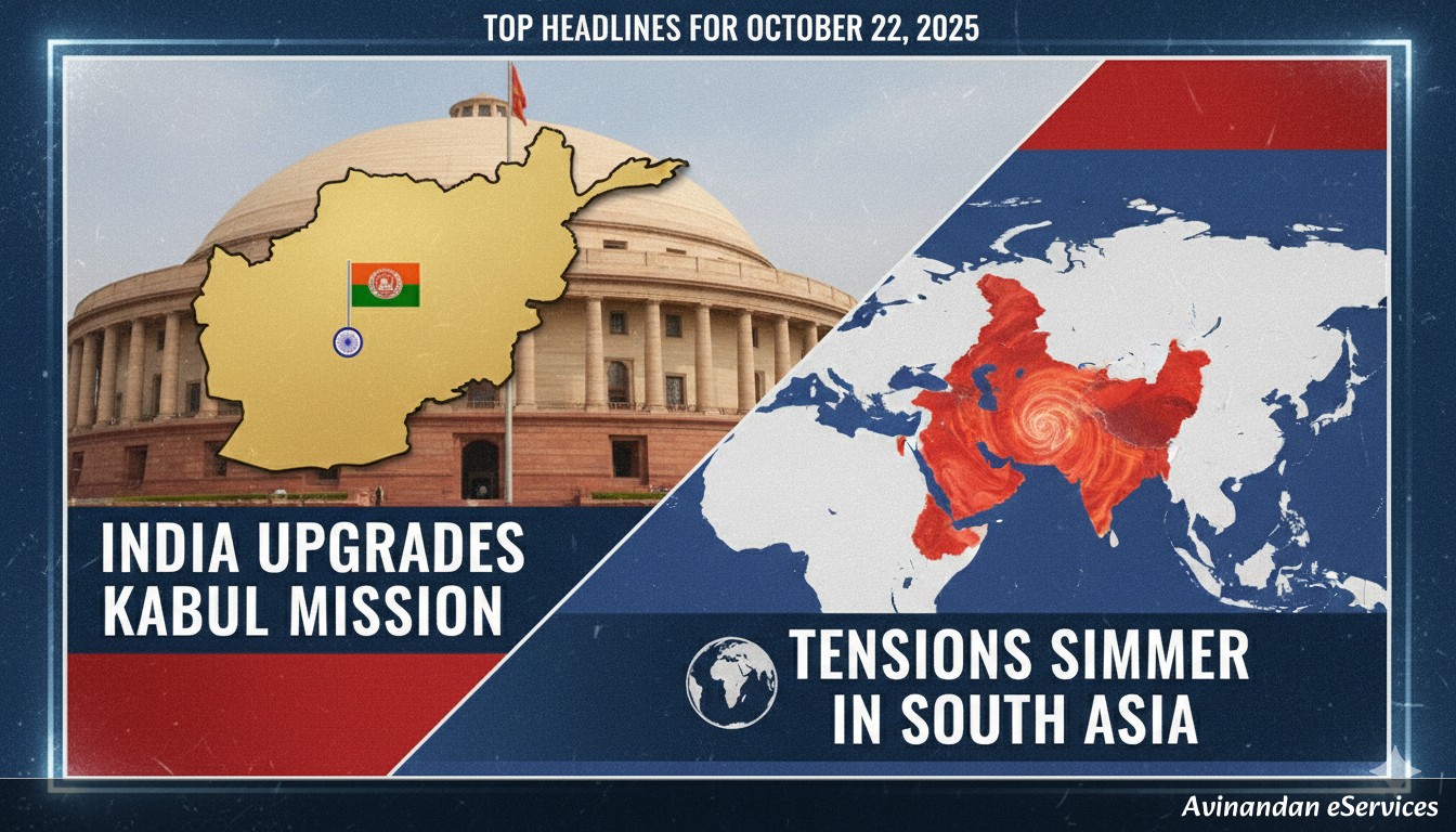 Top Headlines for October 22, 2025: India Upgrades Kabul Mission, Tensions Simmer in South Asia