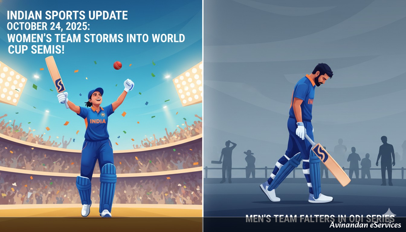 Indian Sports Update October 24, 2025: Women's Team Storms into World Cup Semis! Men's Team Falters in ODI Series