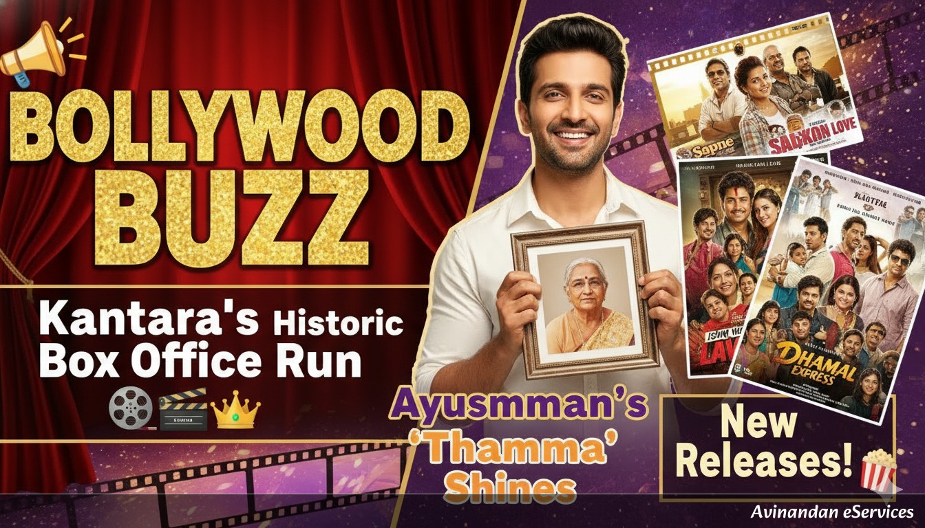 Bollywood Buzz: Kantara's Historic Box Office Run, Ayushmann's 'Thamma' Shines, and New Releases!