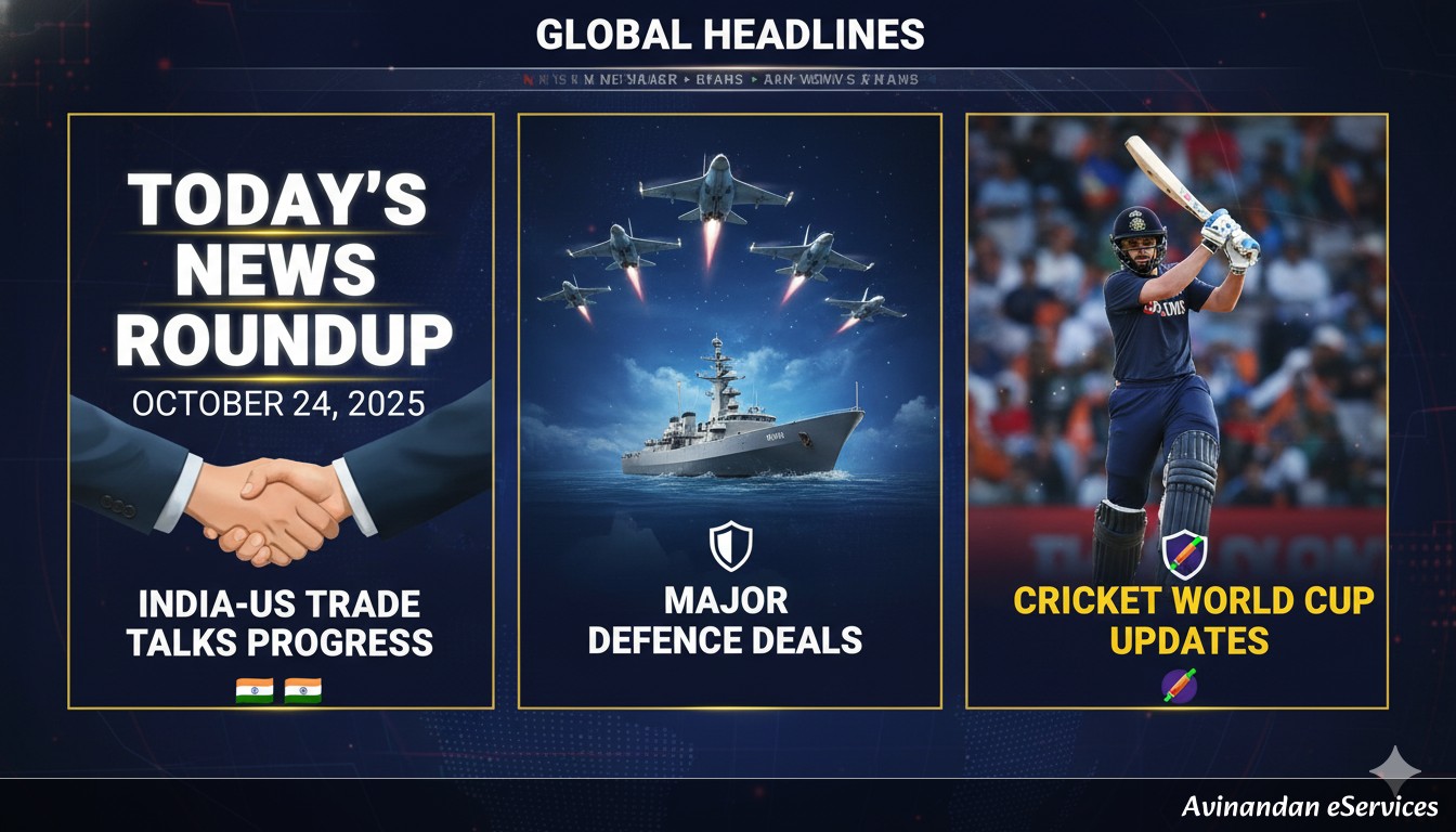 Today's News Roundup: India-US Trade Talks Progress, Major Defence Deals, and Cricket World Cup Updates for October 24, 2025