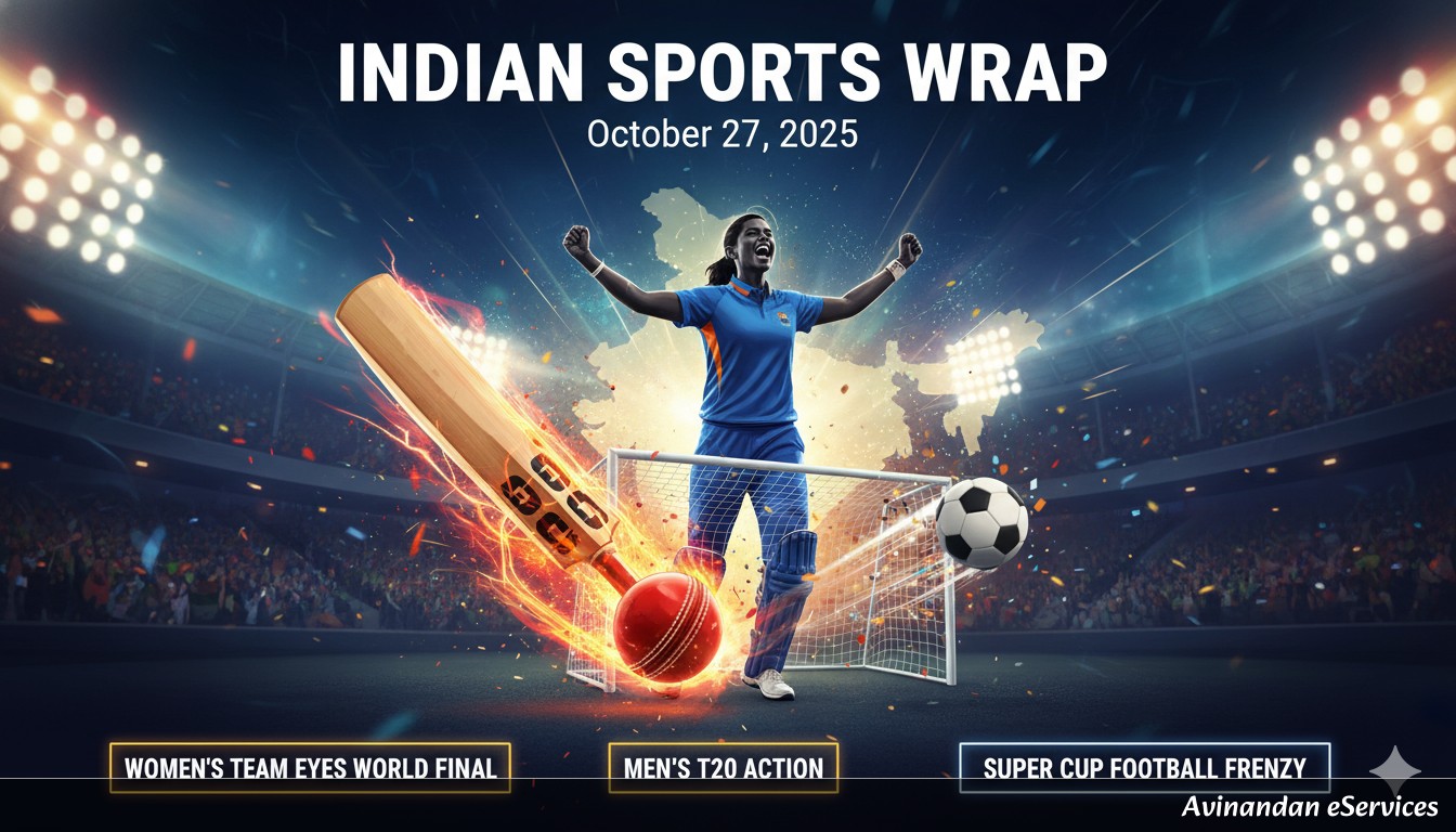 Indian Sports Wrap October 27, 2025: Women's Team Eyes World Cup Final, Men's T20 Action, and Super Cup Football Frenzy!