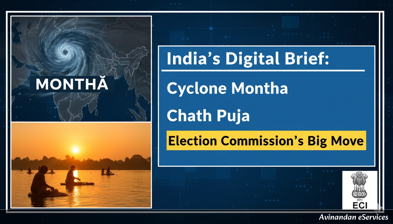 India's Digital Brief: Cyclone Montha, Chhath Puja, and Election Commission's Big Move