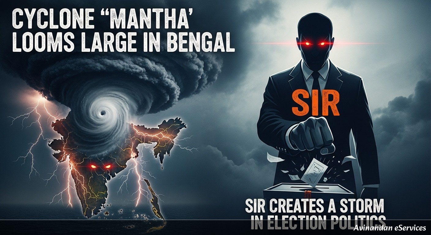 ঘূর্ণিঝড় 'মন্থা'-র ভ্রুকুটি বাংলায়, ভোট-রাজনীতিতে ঝড় তুলেছে এসআইআর