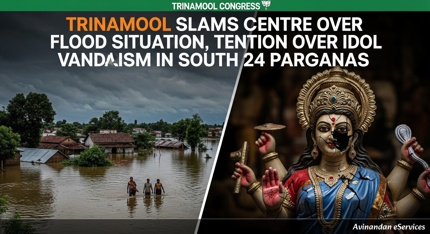 রাজ্যের বন্যা পরিস্থিতি নিয়ে কেন্দ্রকে তোপ তৃণমূলের, দক্ষিণ চব্বিশ পরগনায় প্রতিমা ভাঙচুর ঘিরে উত্তেজনা