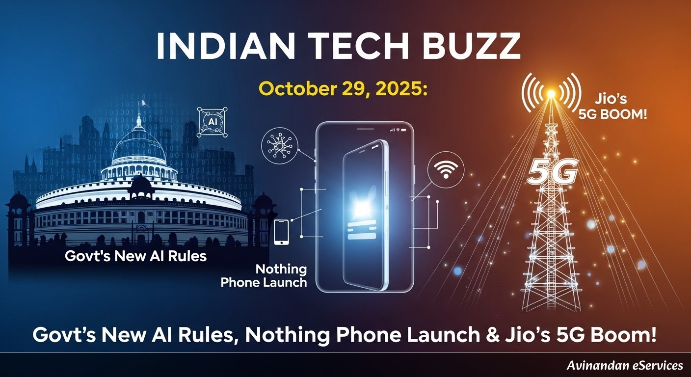 Indian Tech Buzz October 29, 2025: Govt's New AI Rules, Nothing Phone Launch & Jio's 5G Boom!