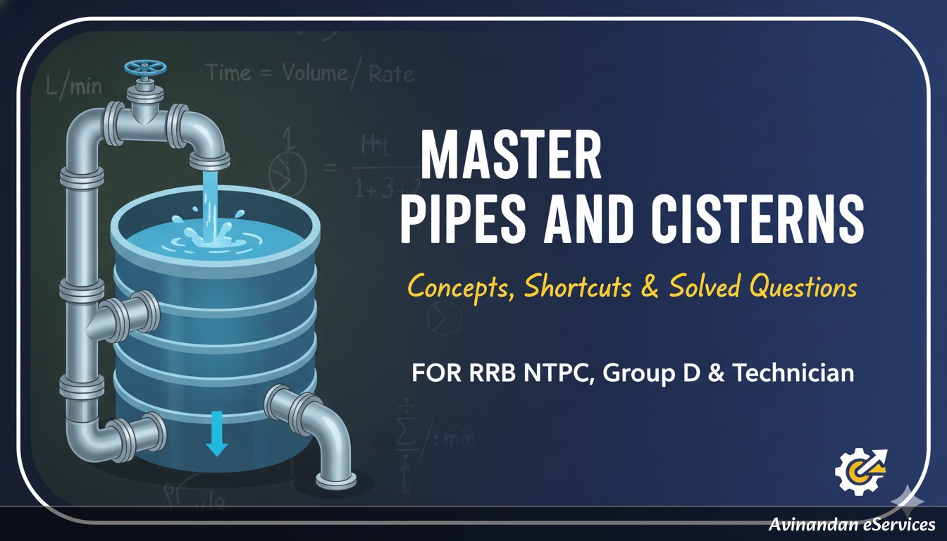 Master Pipes and Cisterns for RRB NTPC, Group D & Technician: Concepts, Shortcuts & Solved Questions