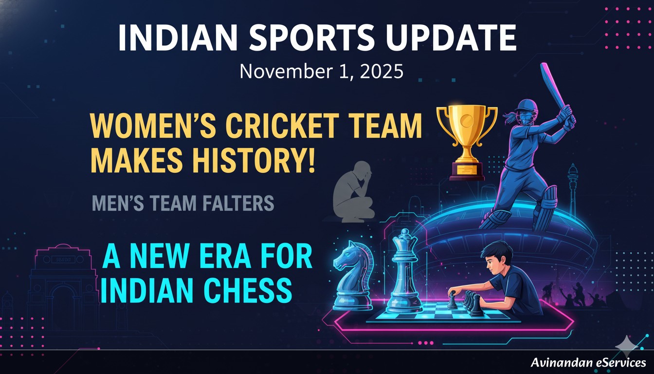 Indian Sports Update November 1, 2025: Women's Cricket Team Makes History! Men's Team Falters, and a New Era for Indian Chess.