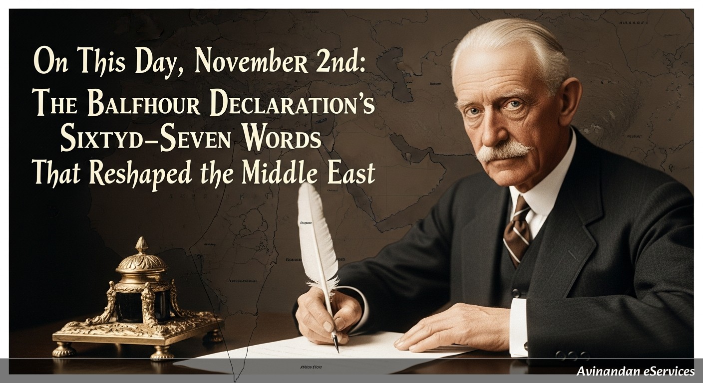 On This Day, November 2nd: The Balfour Declaration's Sixty-Seven Words That Reshaped the Middle East
