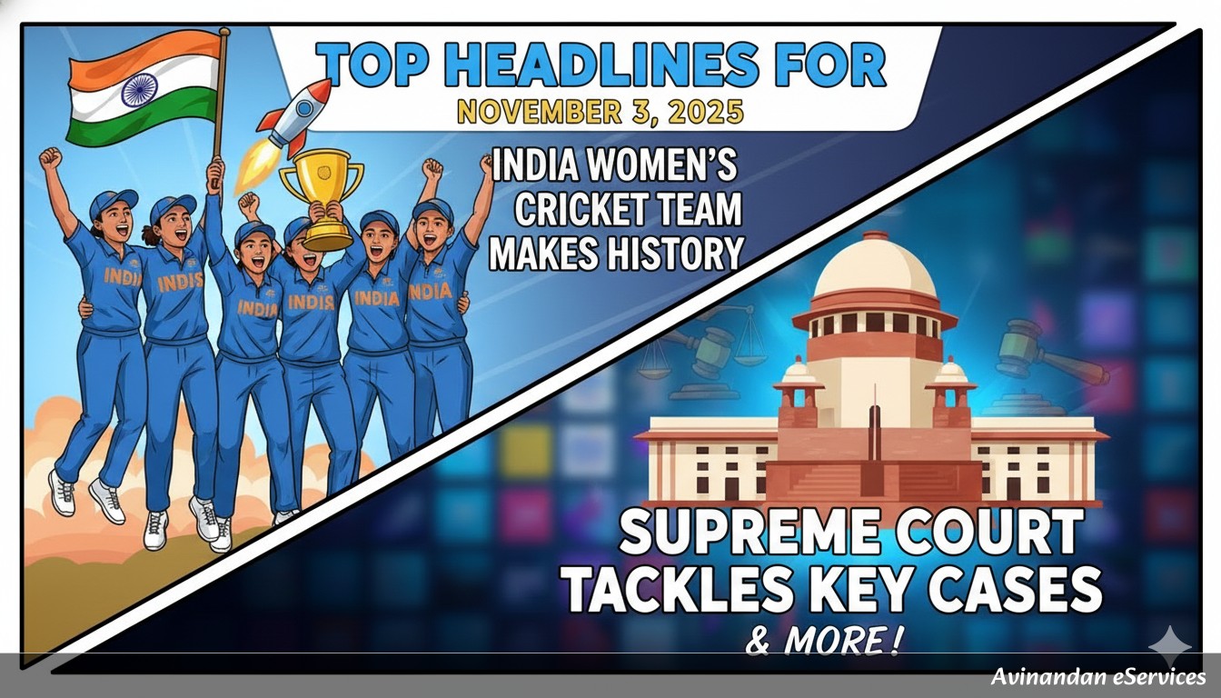 Top Headlines for November 3, 2025: India Women's Cricket Team Makes History, Supreme Court Tackles Key Cases