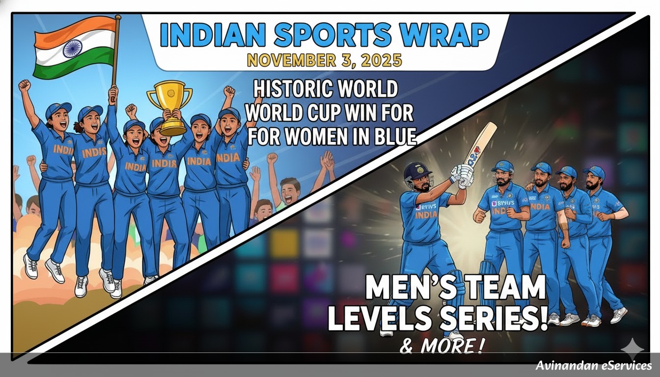 Indian Sports Wrap November 3, 2025: Historic World Cup Win for Women in Blue, Men's Team Levels Series!