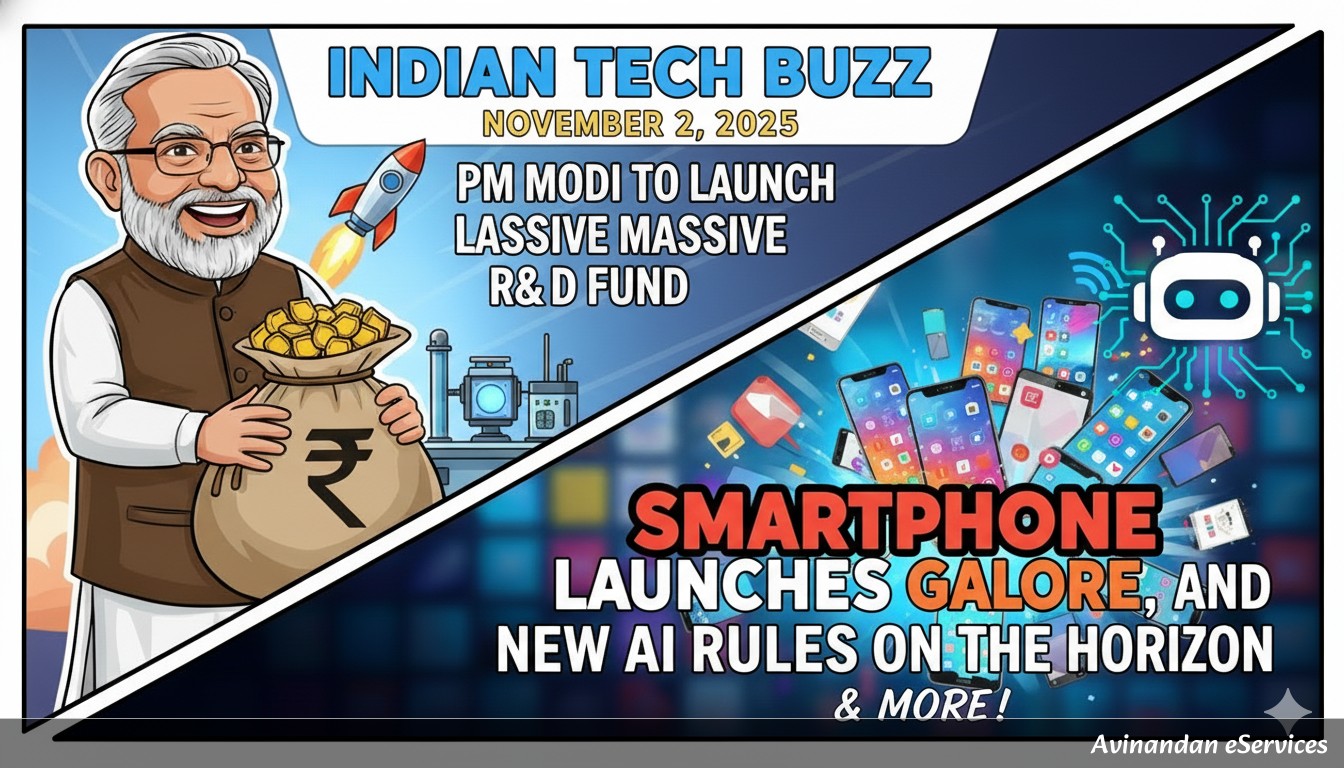Indian Tech Buzz November 2, 2025: PM Modi to Launch Massive R&D Fund, Smartphone Launches Galore, and New AI Rules on the Horizon