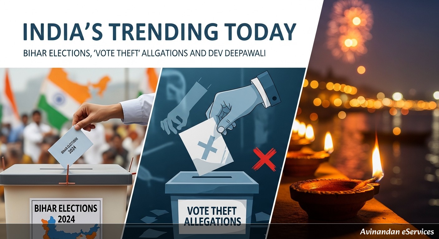 India's Trending Today: Bihar Elections, 'Vote Theft' Allegations, and Dev Deepawali